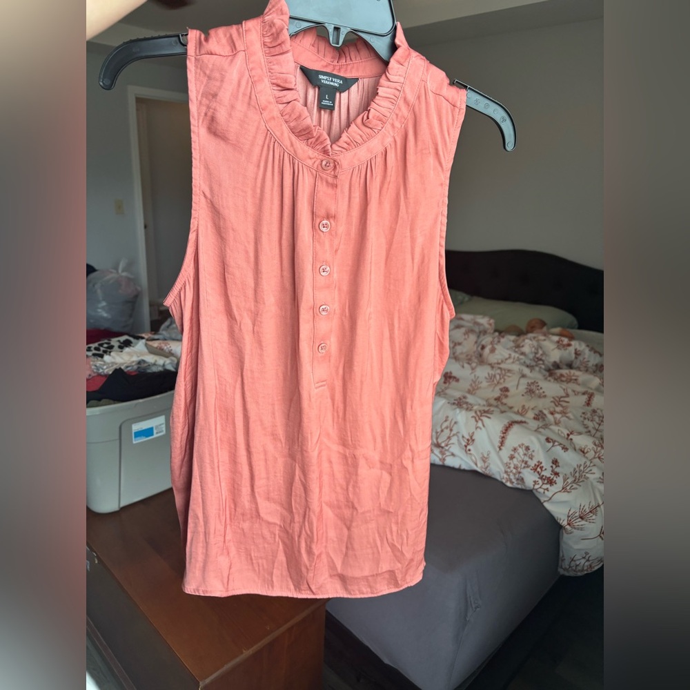 Sleeveless Coral Vera Wang Top